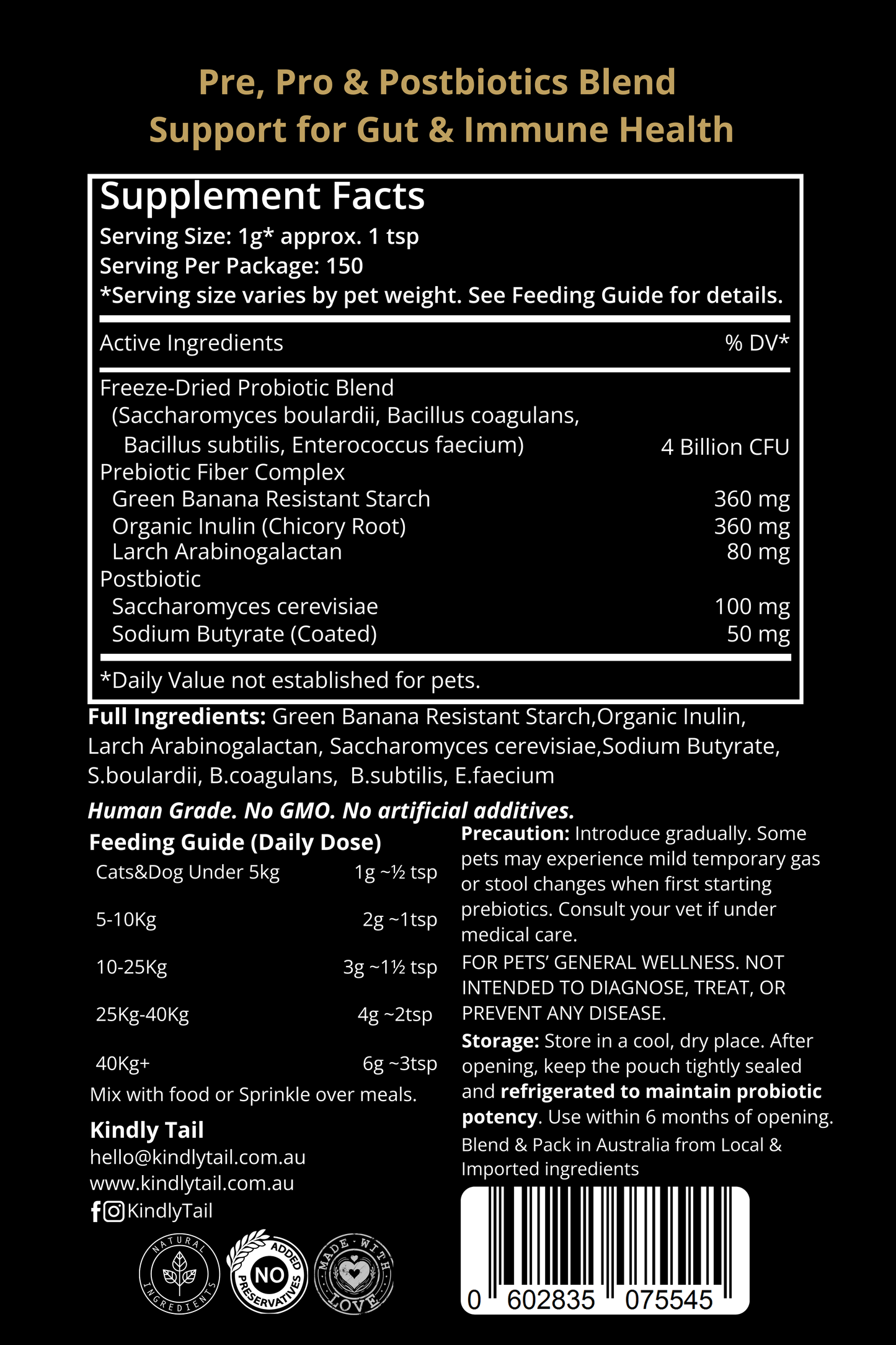 Synbiotic 3.0 Pre + Pro + Postbiotic Support for Dogs & Cats