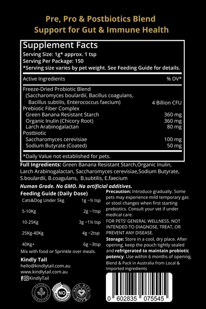 Synbiotic 3.0 Pre + Pro + Postbiotic Support for Dogs & Cats